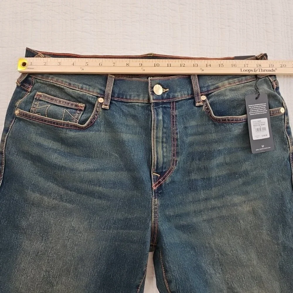True Religion Rocco Jeans Men's‎ 36x32 NWT Relaxed Wide Leg Acid Wash NEW